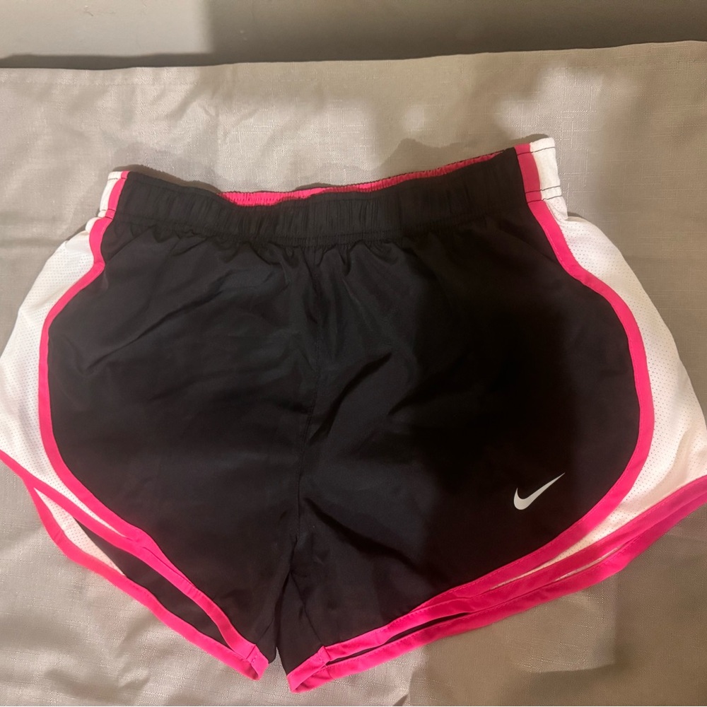 Nike Women's Black and Pink Athletic Shorts